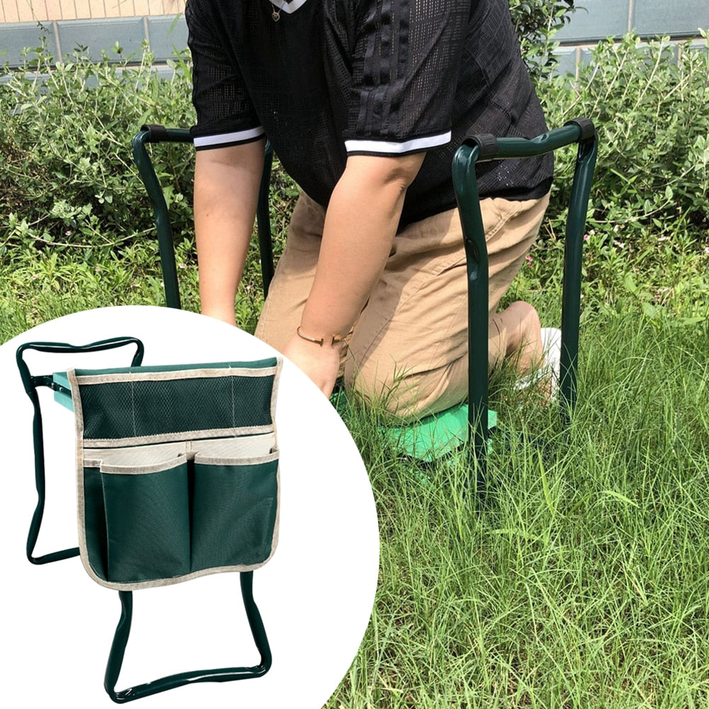 Garden Tool Pouch,Garden Kneeler Seat Side Pockets Folding Kneeler Stool Chair Cloth Bag, Portable Folding Knee Bench Storage Pocket, Only Tool Bag