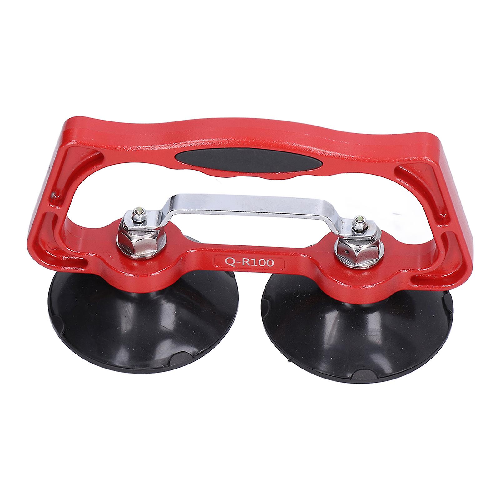 2pcs Suction Cup Lifter Heavy Duty Dual Cups Portable Glass Holder Puller With Handle 35kg Load