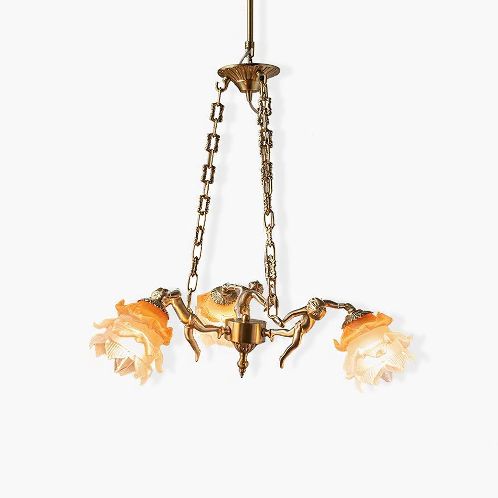 Putti Statuettes Brass Suspension