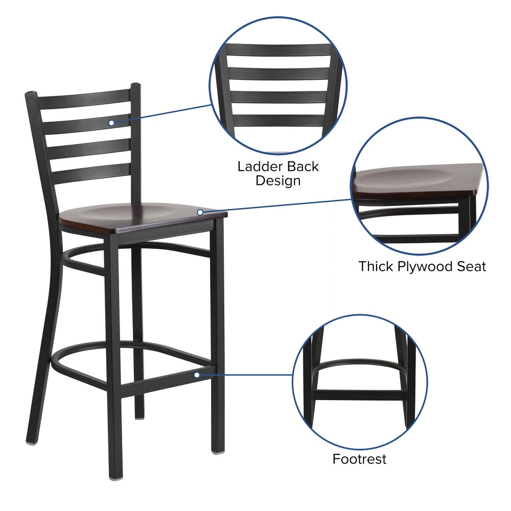 Ladder Back Metal Restaurant Barstool   17\