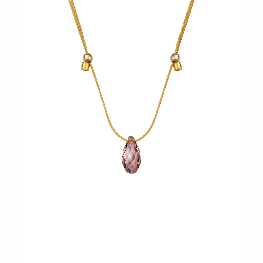 &Livy  Hyevibe Crystal Silk Slider Necklace in with Iris