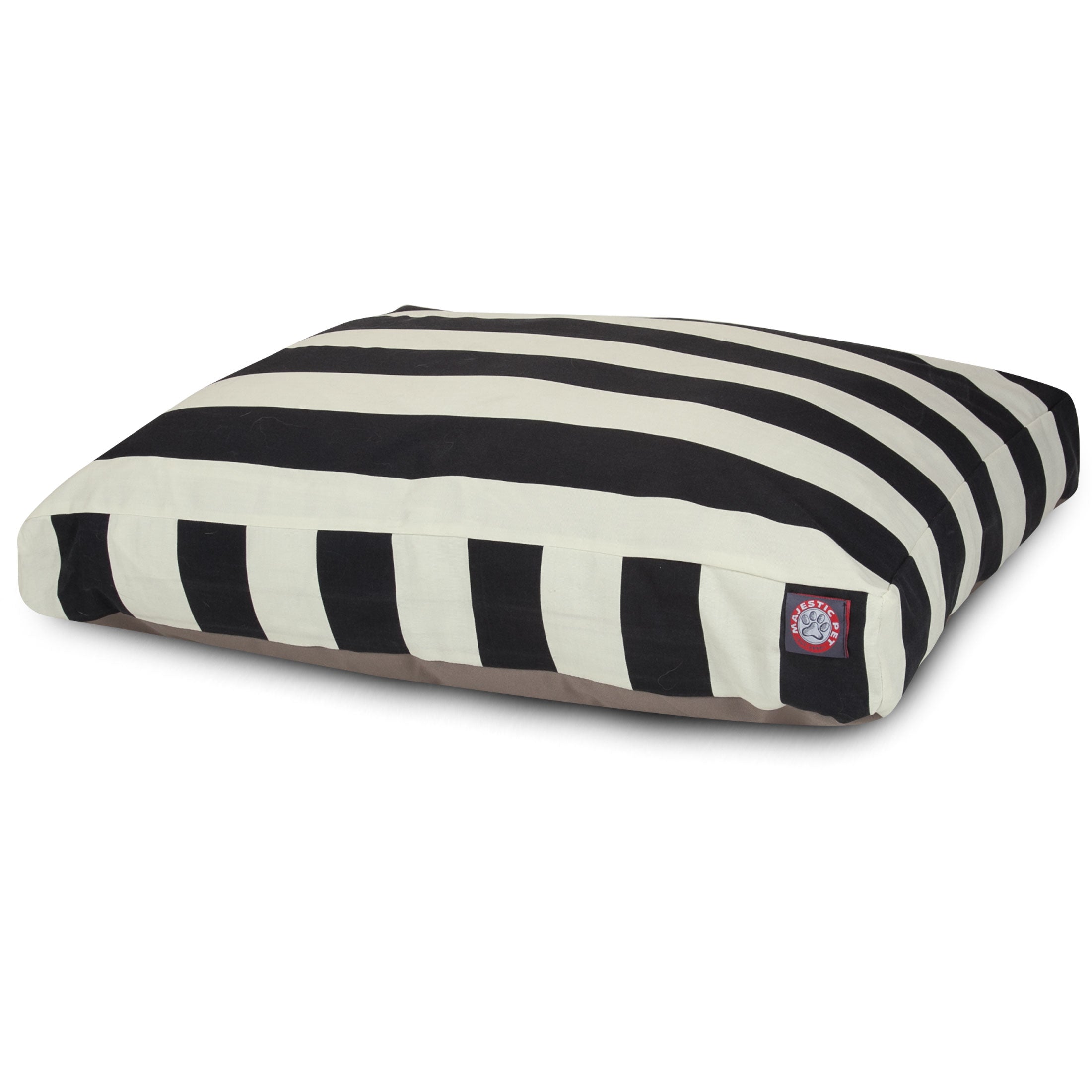 Majestic Pet | Vertical Stripe Rectangle Pet Bed For Dogs, Removable Cover, Black, Large