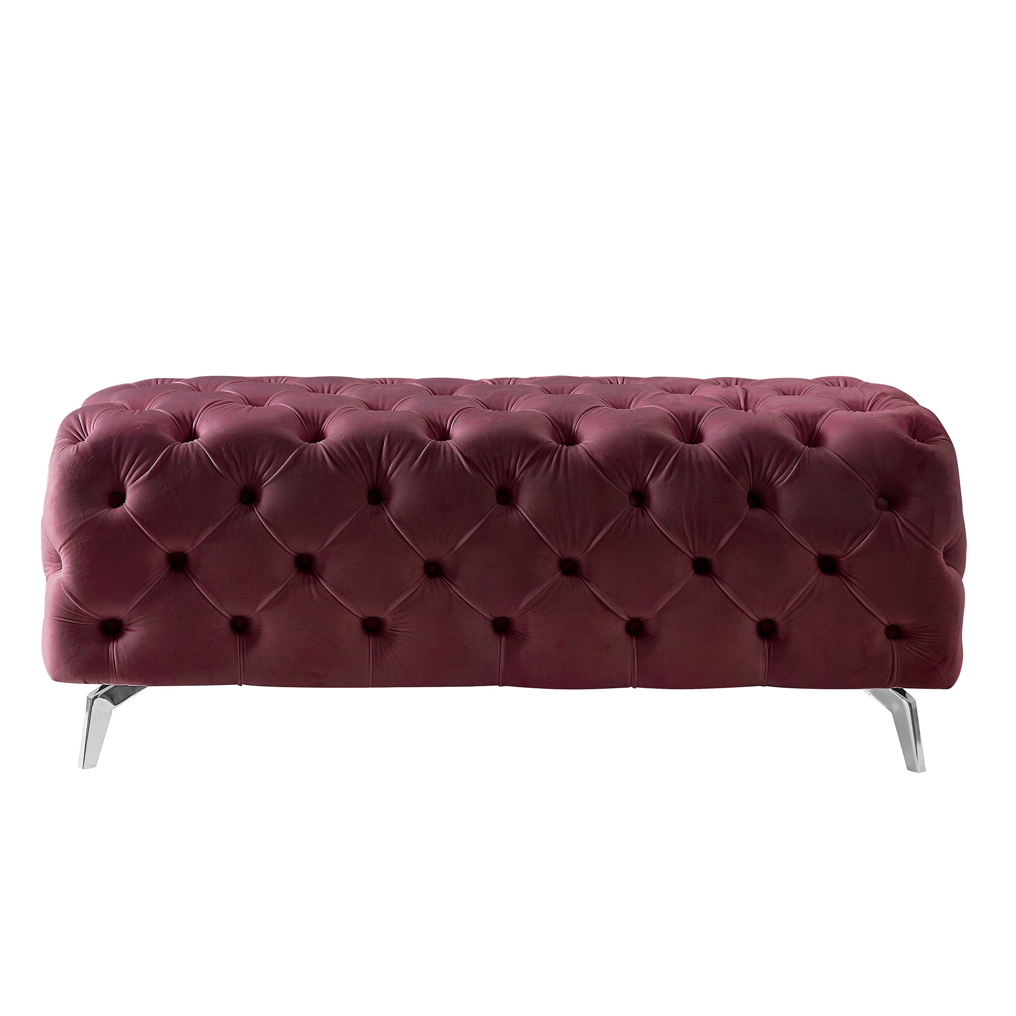 Sportaza Button-Tufted Bench, Upholstered Footrest Stool Accent Bench for Entryway Living Room Bedroom.