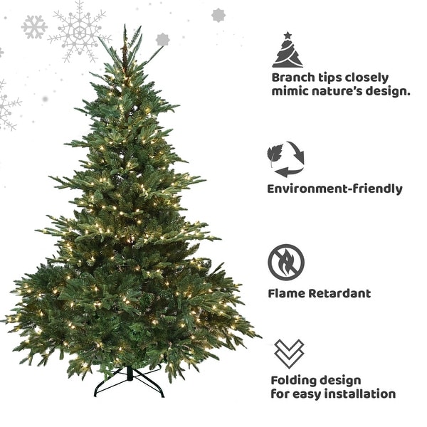 7/7.5/8 FT PE and PVC Christmas Tree Simulate Nature Advanced Materials Premium Hinged Spruce Artificial Douglas Firs Tree