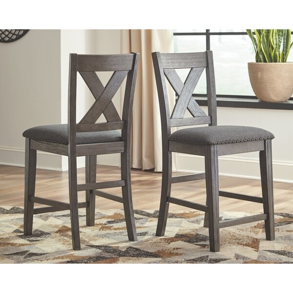 Signature Design by Ashley Caitbrook Solid Wood Bar Stools (Set of 2)