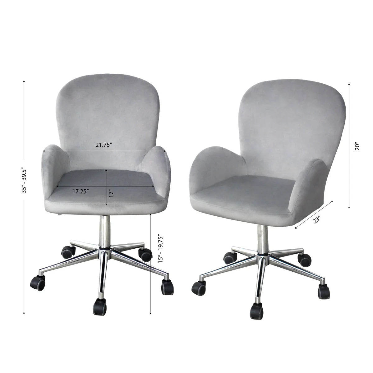 IVFC-IPS223-WHTV | Colette Swivel Vanity Chair