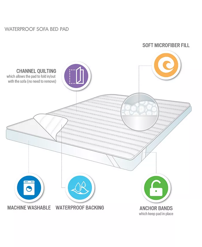 Madison Park Essentials Frisco Quilted Waterproof Sofabed Mattress Pad， Full