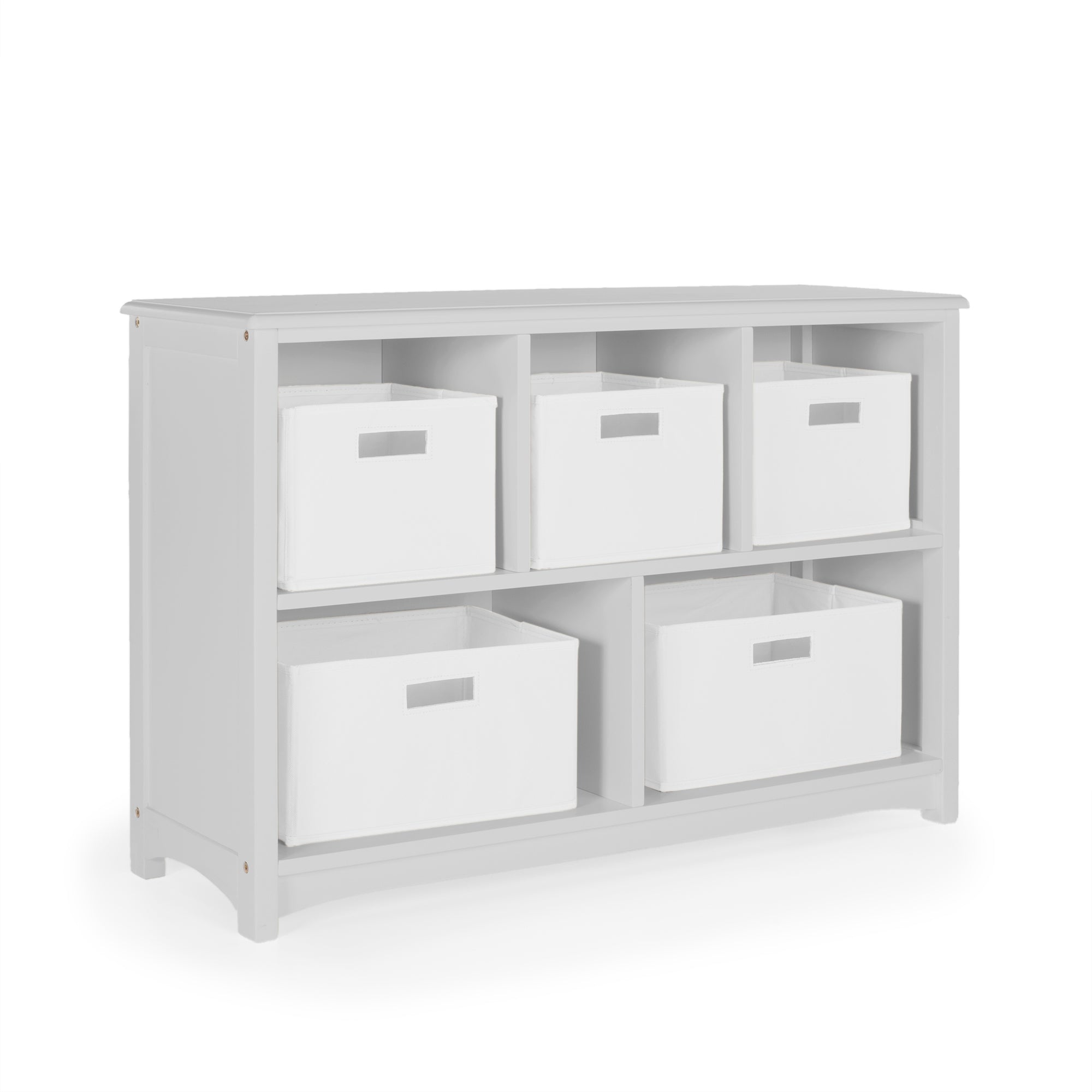 Guidecraft Classic Bookshelf - Gray: Wooden 5-Compartment Storage Shelving Unit for Kids Toys, Books, Paper, TV, and Bins - Children's Playroom Furniture