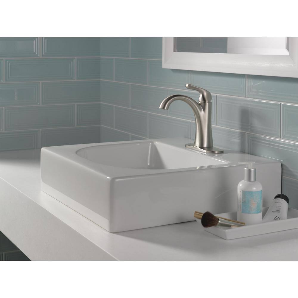 Delta Arvo Single Hole Single-Handle Bathroom Faucet in Spotshield Brushed Nickel 15840LF-SP