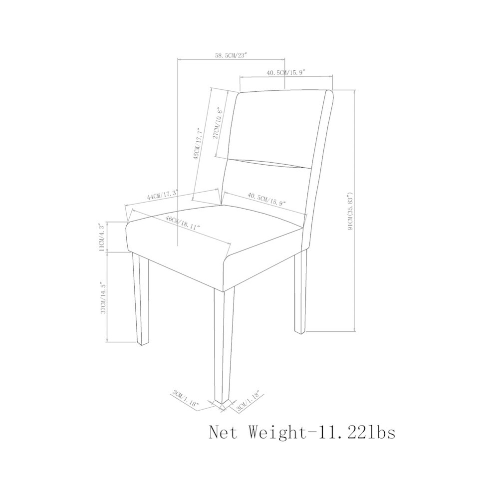 WYNDENHALL Seymour Contemporary Parson Dining Chair (Set of 2)   18.1\