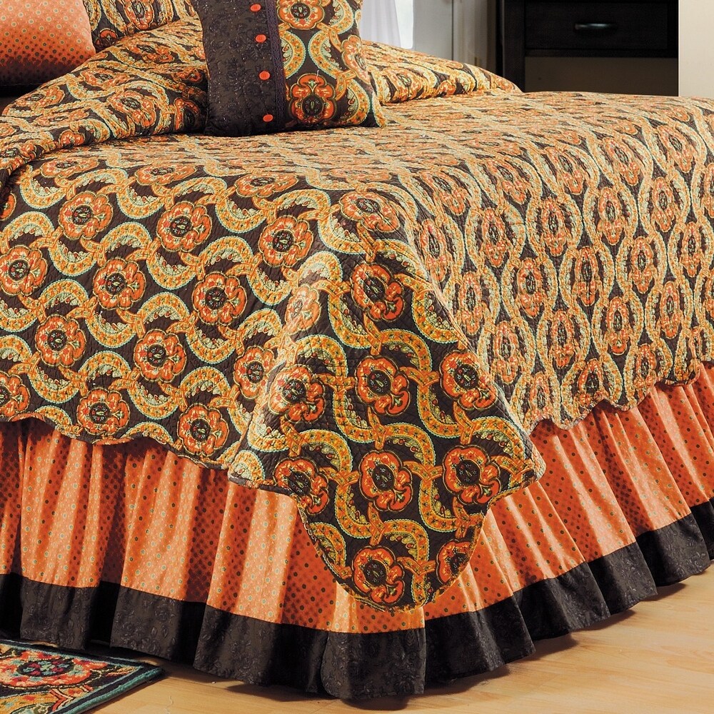 Poetry Full/Queen Quilt 100% Cotton Lightweight Machine Washable Reversible Bedspread Coverlet