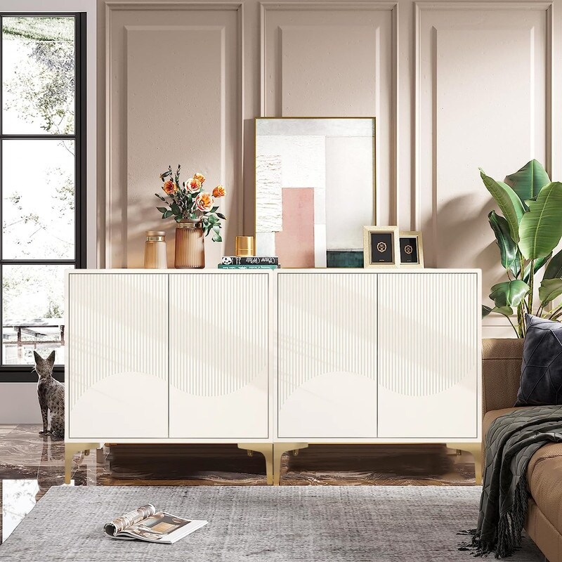 Set of 2 Sideboard Storage Cabinet with Doors