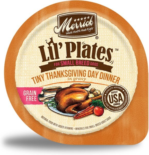 Merrick Lil' Plates Grain-Free Tiny Thanksgiving Day Dinner in Gravy Dog Food Trays