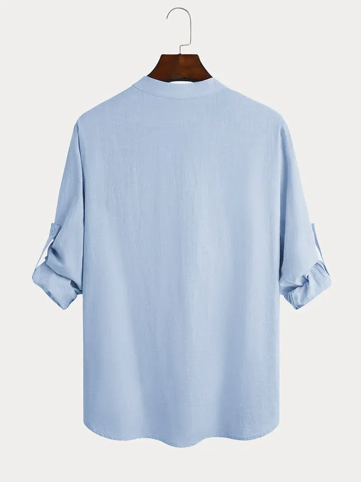 Men's ice cream cotton linen casual long-sleeved shirt-Buy 2 Free Ship