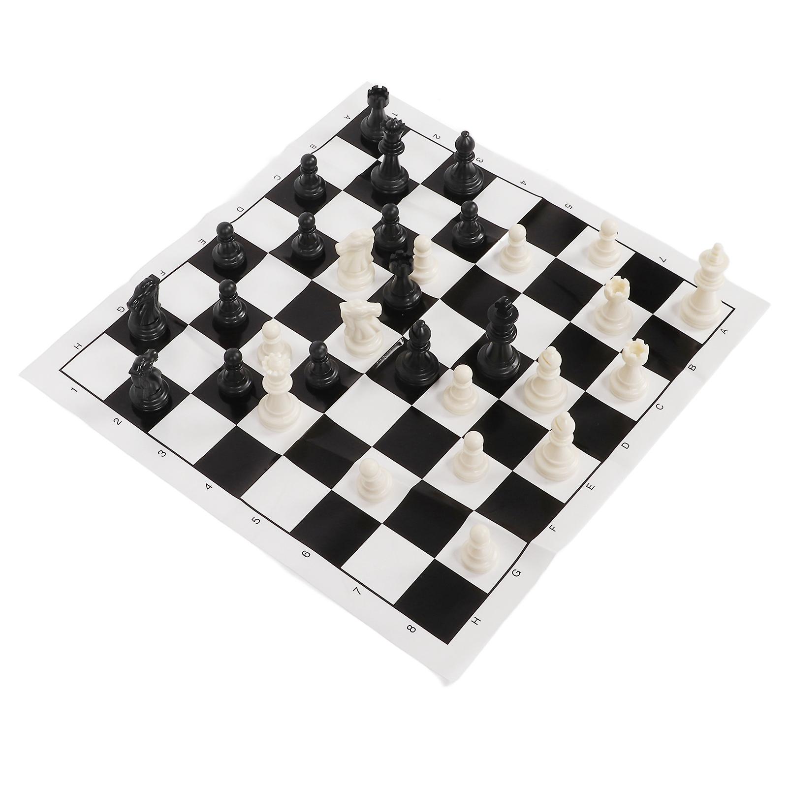 Chess Set International Standard Chess Game Set With Chessboard For Camping Outdoor Travelblack+white