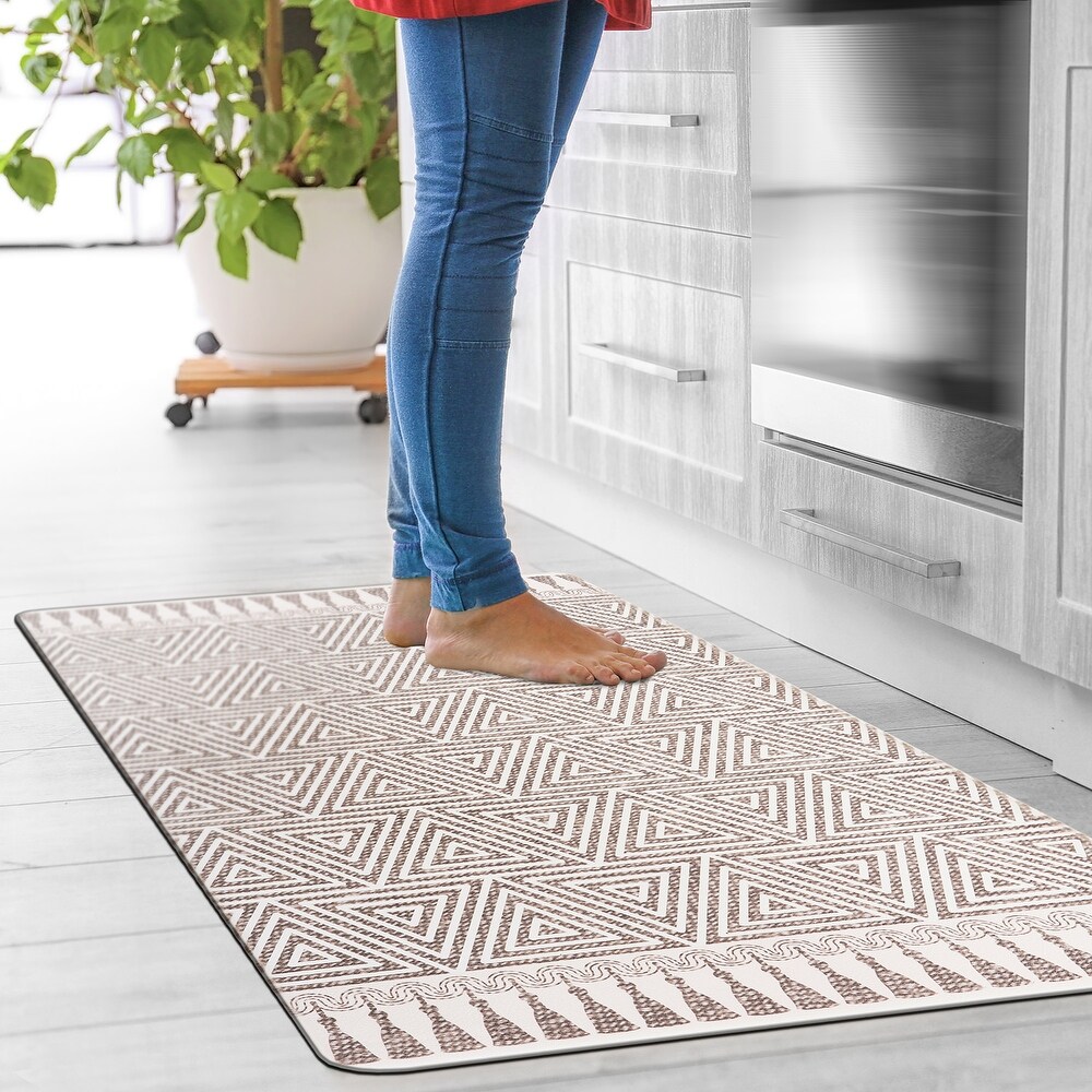 World Rug Gallery Contemporary Geometric Anti Fatigue Standing Mat