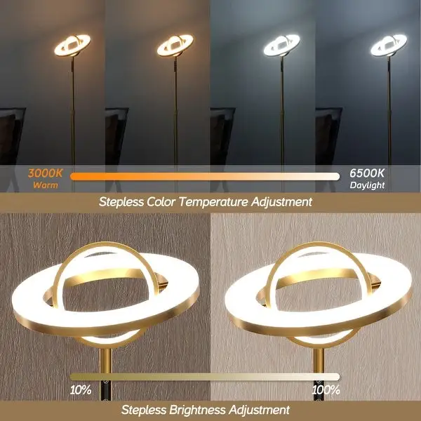 LED Floor Lamp with Adjustable Color Temperature and Remote Control