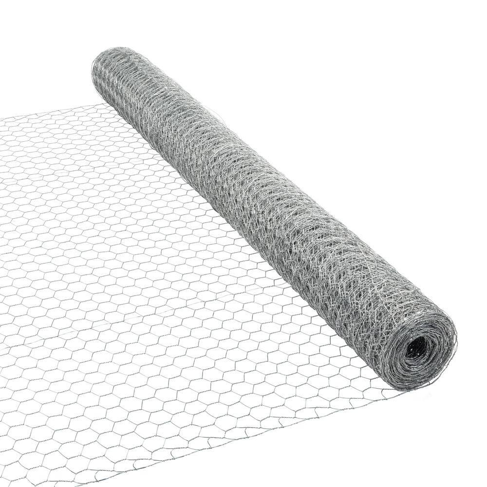 PEAK 50 ft. L x 48 in. H Galvanized Steel Hexagonal Wire Netting with 1 in. x 1 in. Mesh Size Garden Fence 3321