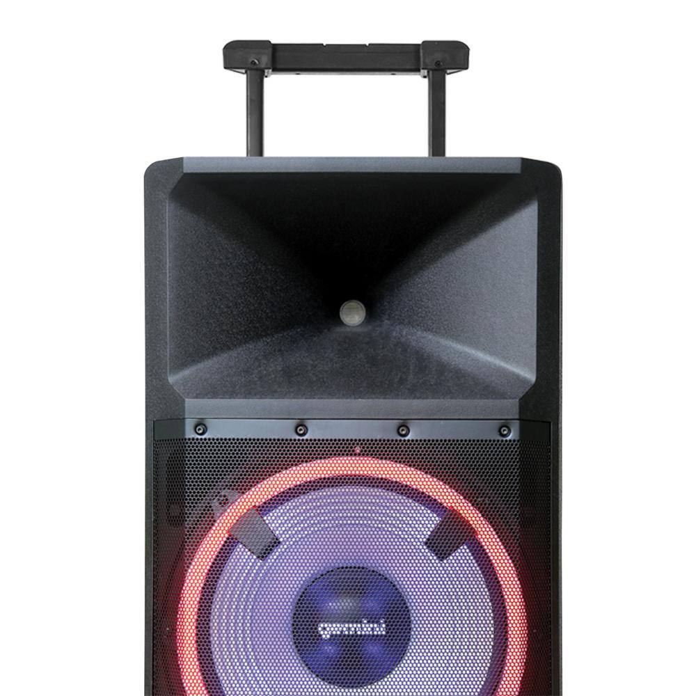 Gemini Ultra-Powerful Bluetooth 2200-Peak-Watt Speaker with Party Lights Built-in Media Player Microphone and Stand GSP-L2200PK