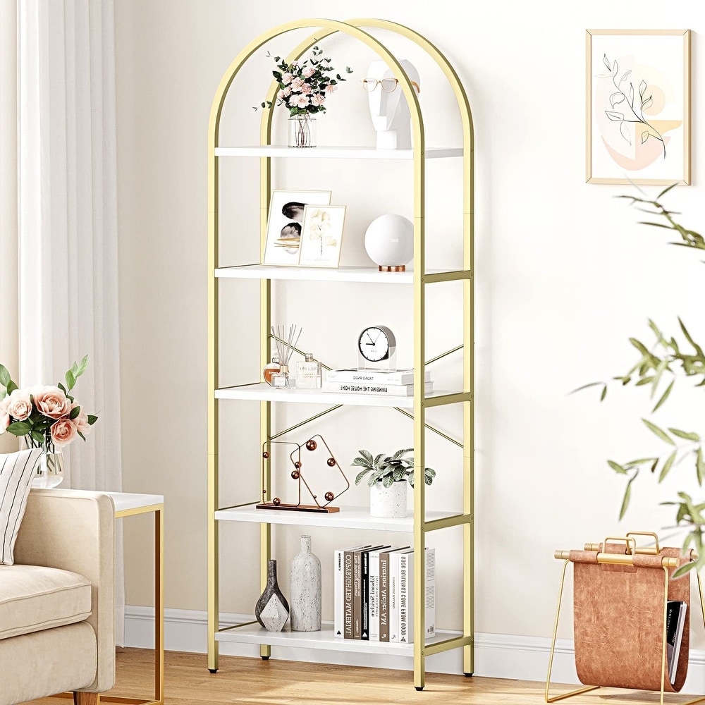 5 Tier Bookcase Arched Display Racks