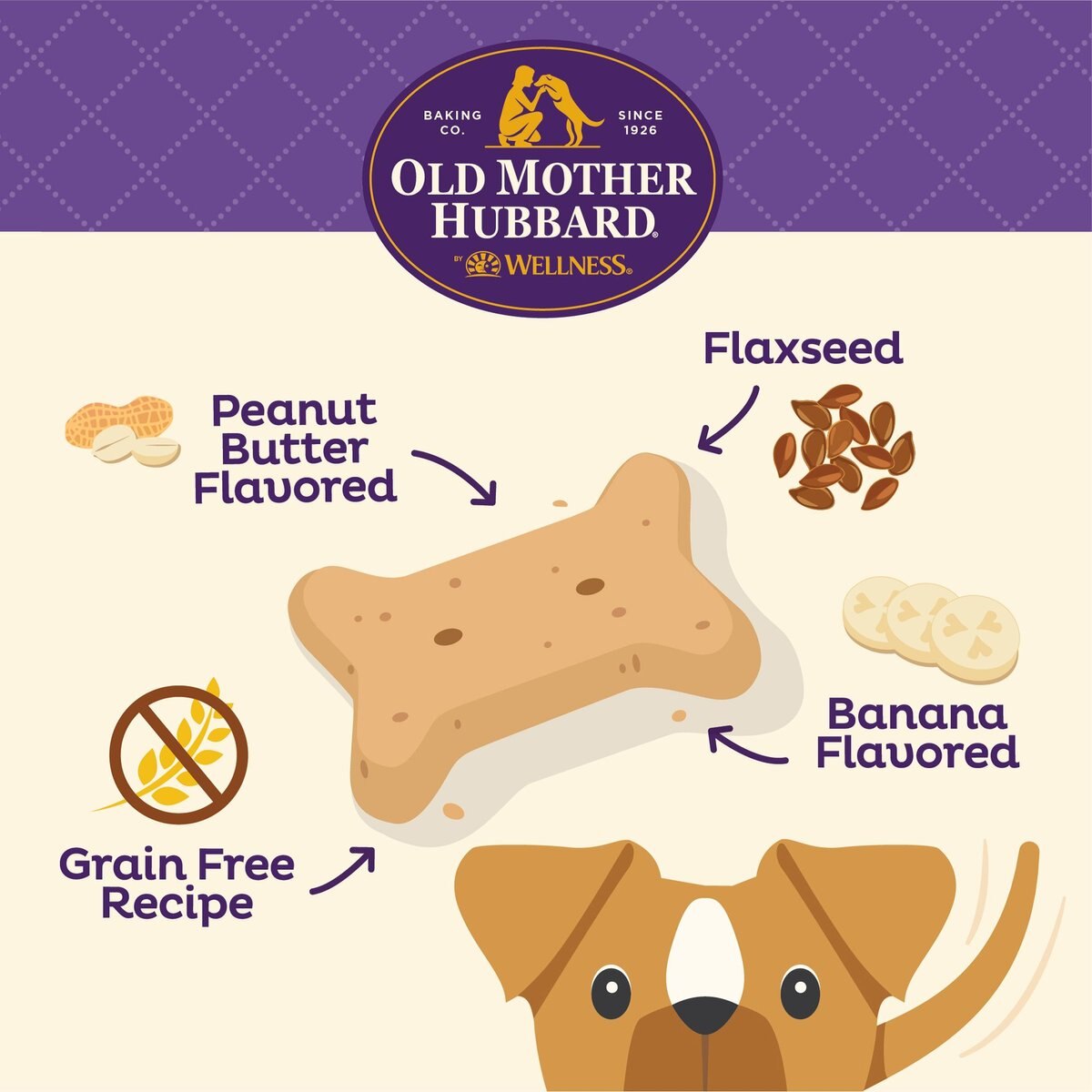 Old Mother Hubbard Mini P-Nuttier 'N Nanners Grain-Free Biscuits Baked Dog Treats