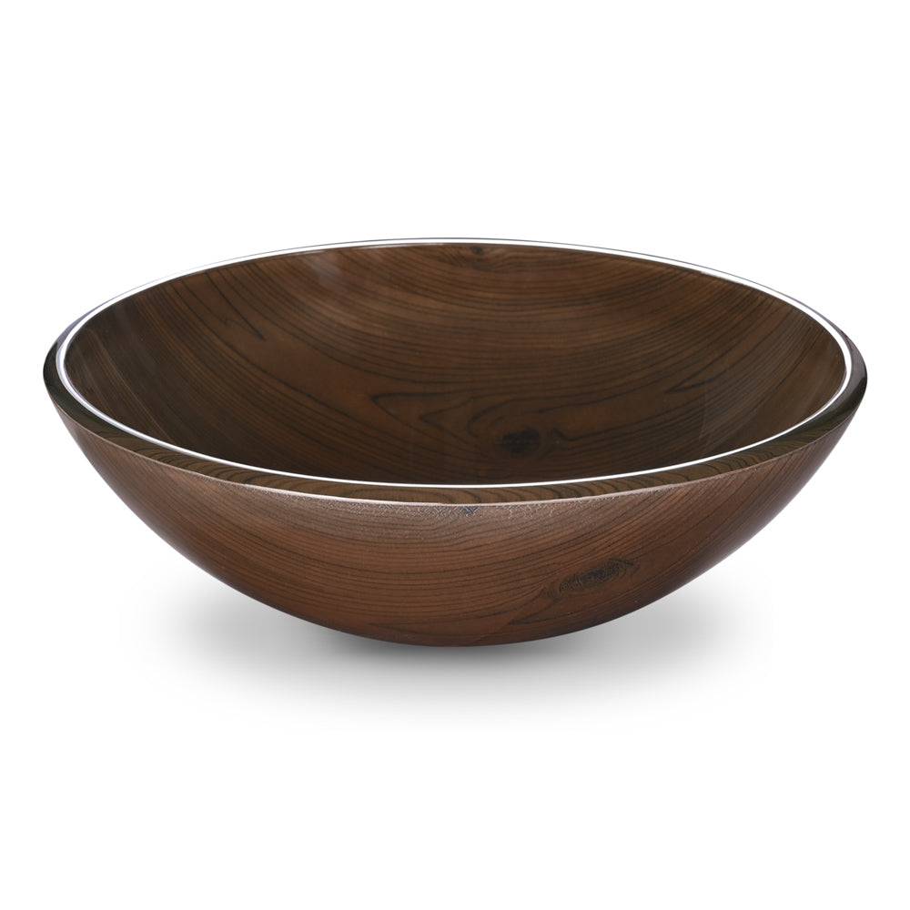 Yescom Round Glass Vessel Sink Bathroom Bowl Lavatory Basin Wood Grain