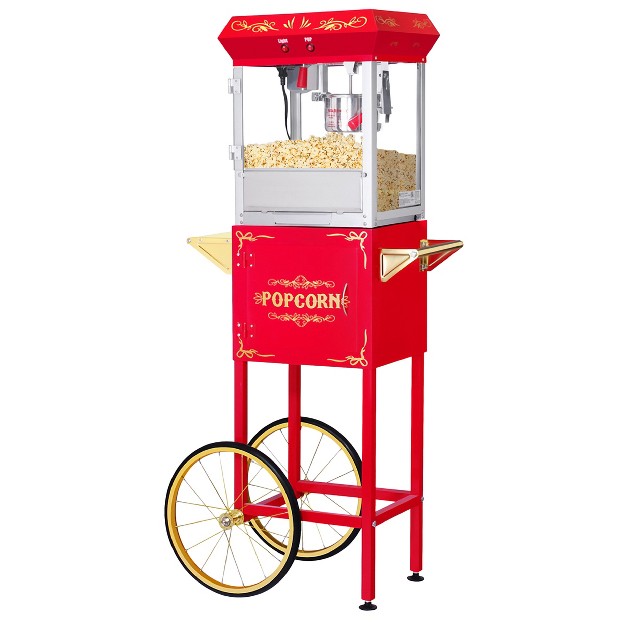 Great Northern Popcorn 6 Oz Foundation Popcorn Machine With Cart Red