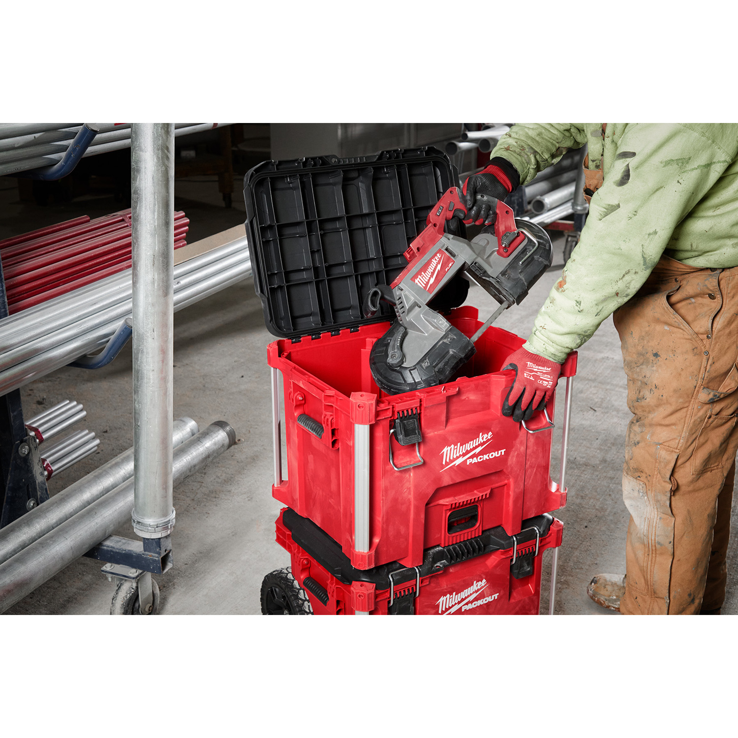 MW Packout 16.25 in. Tool Box Black/Red