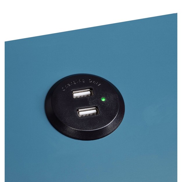 Byzad Side Table With Usb Charging Dock Teal Acme Furniture