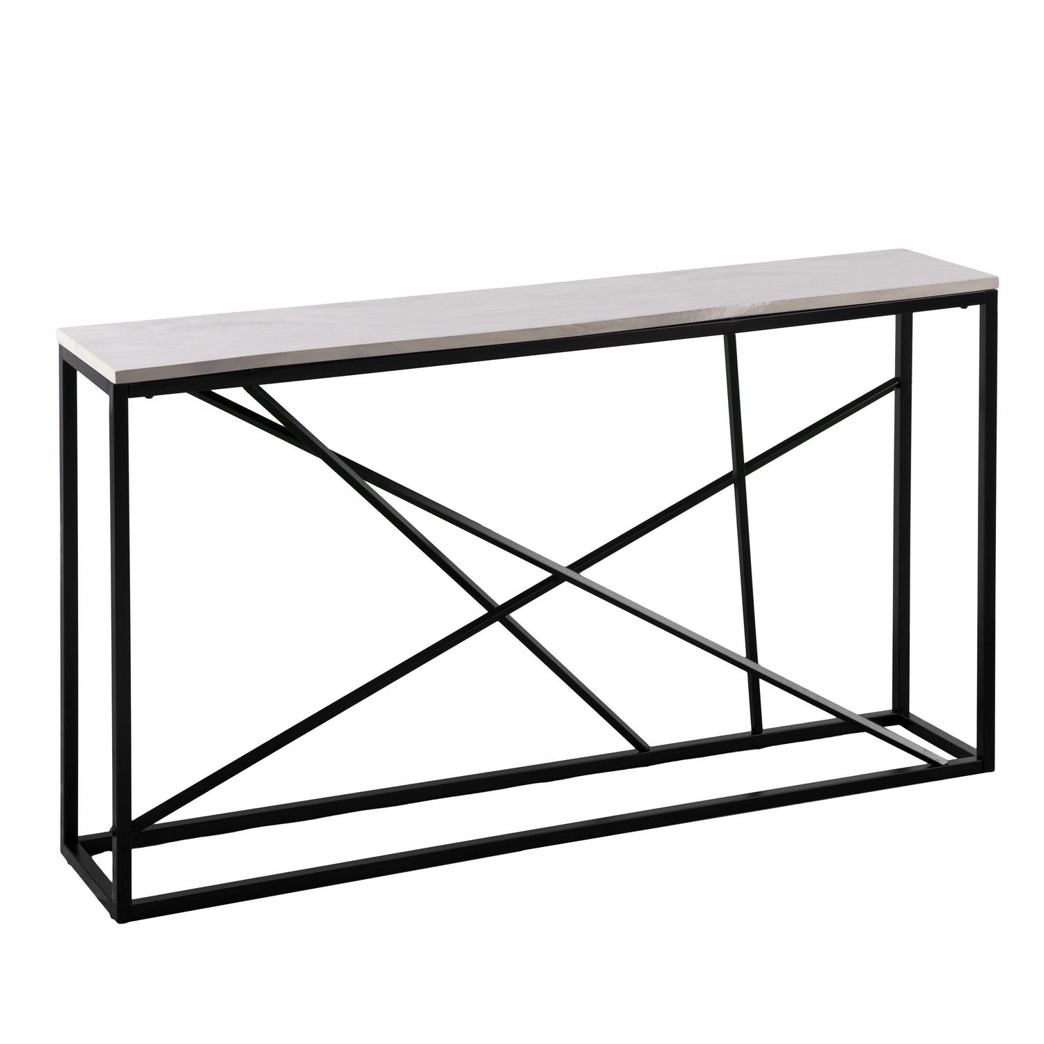 Southern Enterprises Ayrdel Modern Faux Marble 52 Console Table， Black