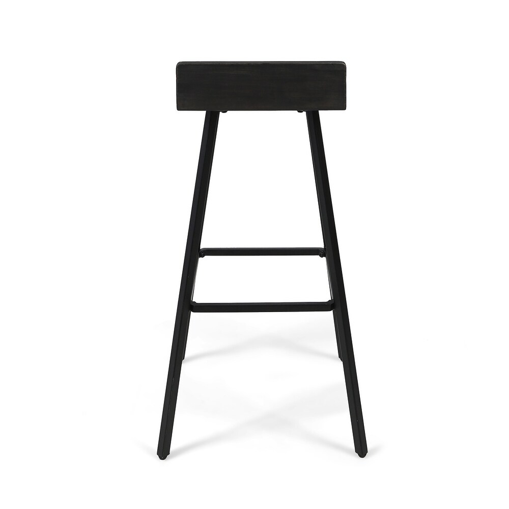 Bidwell Contemporary Indoor Acacia Wood Bar Stools (Set of 2) by Christopher Knight Home