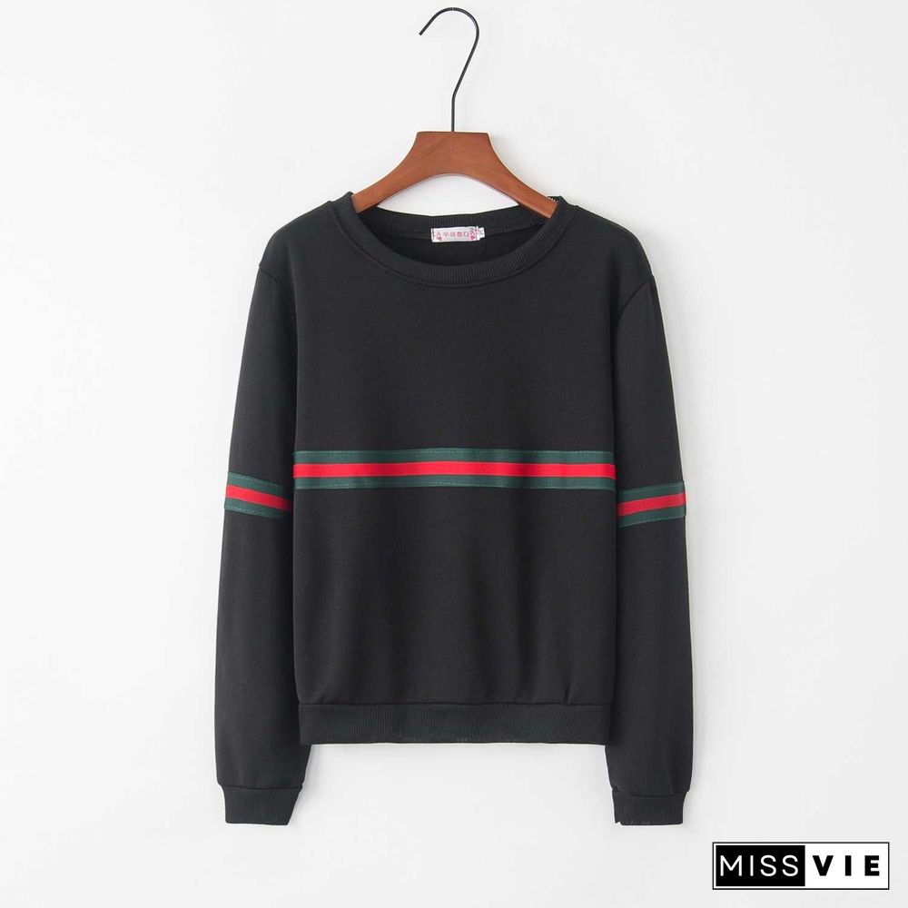 Brandstyle Loose Fitting Rainbow Colorblock Women's Crewneck Sweatshirt