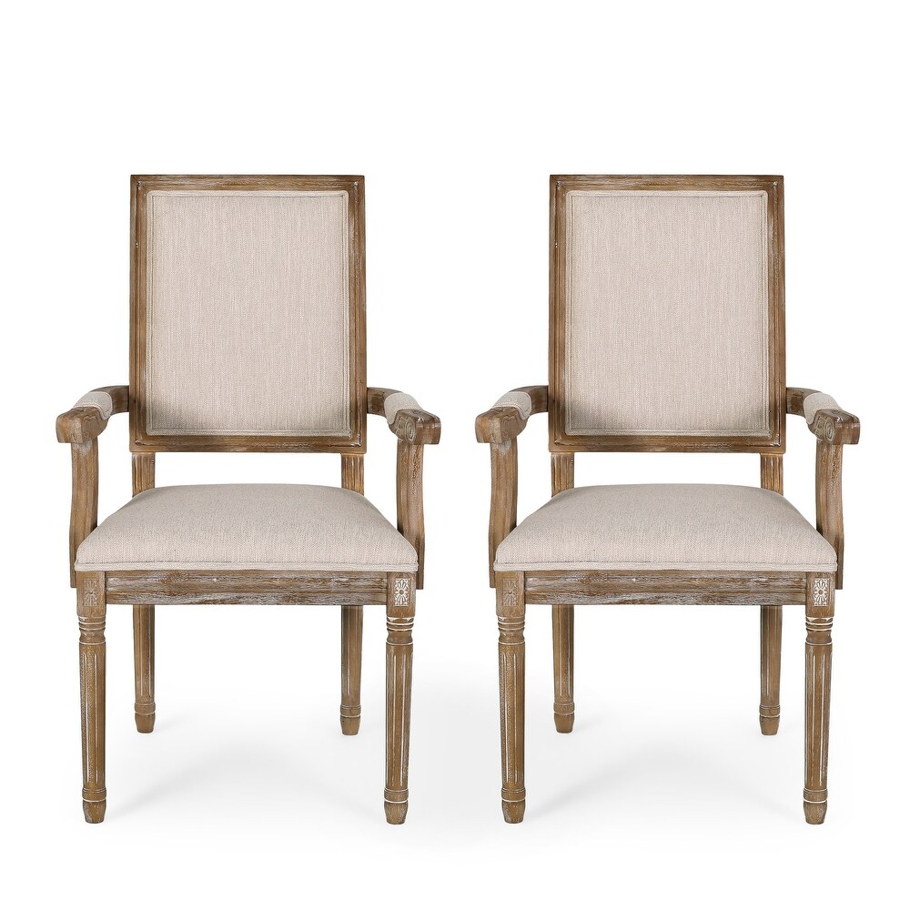 Maria French Country Upholstered Dining Chairs by Christopher Knight Home   23.75\