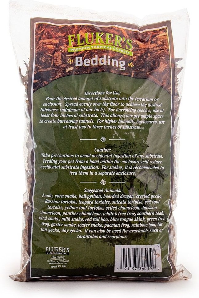 Fluker's Premium Tropical Cypress Reptile Bedding， 10-qt bag