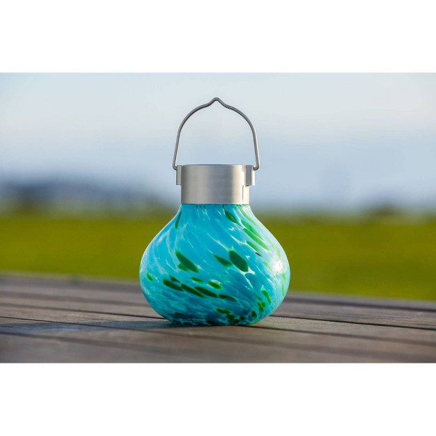 X 4 5 quot Solar Glass Outdoor Tea Lantern Allsop