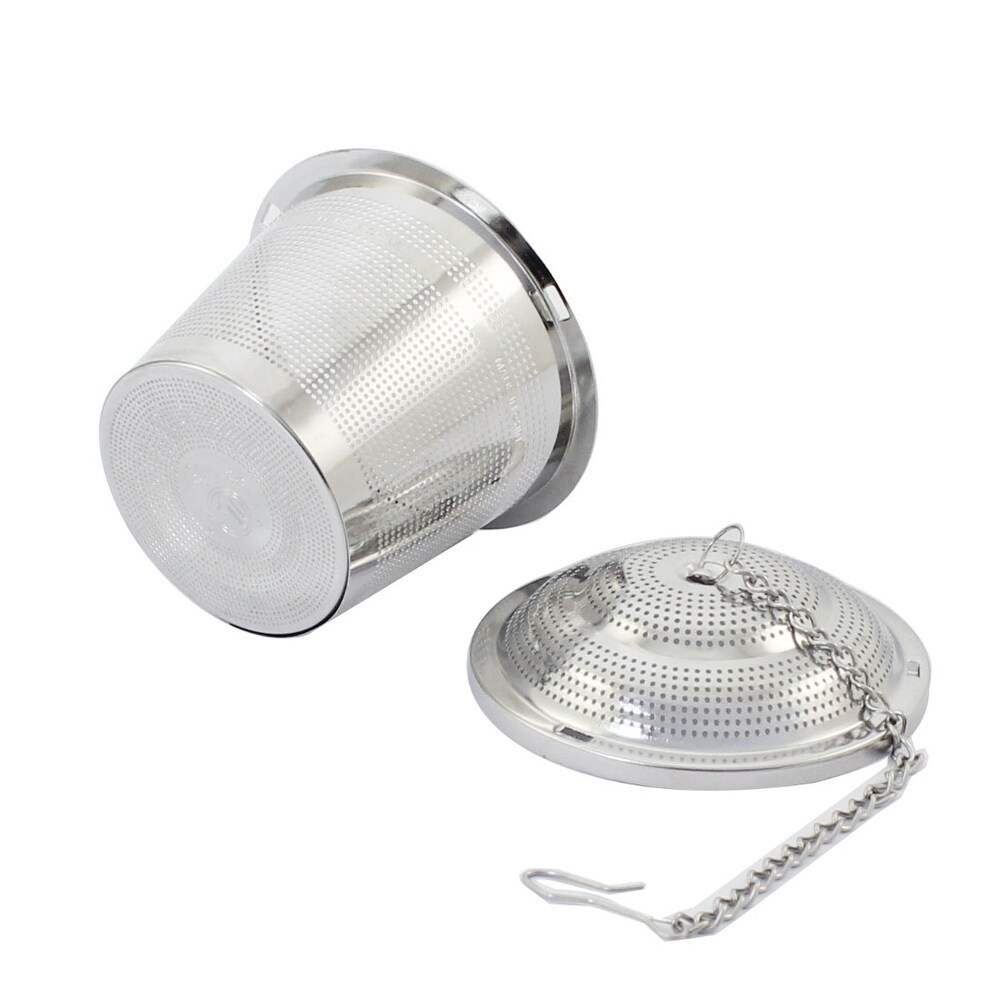 Household Kitchenware Stainless Steel Spice Tea Leaf Infuser Strainer Filter   Silver Tone