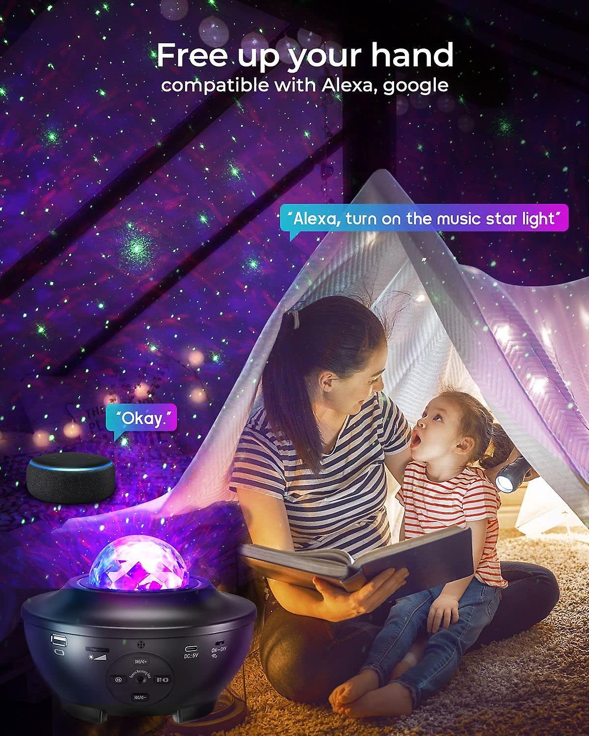 Galaxy Sky Star Projector Led Starry Night Light， Cool Planetarium Music Show Lamp With Bluetooth Speaker For Kids， Boys，adults Bedroom Space And Home