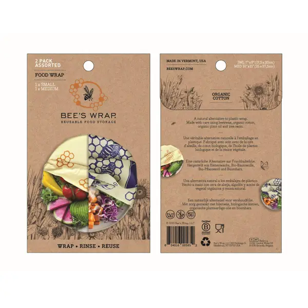 Bees Wrap 2-Count Reusable Food Wrap Assortment