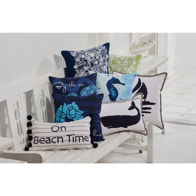 X 15 75 quot Square Seahorse Throw Pillow