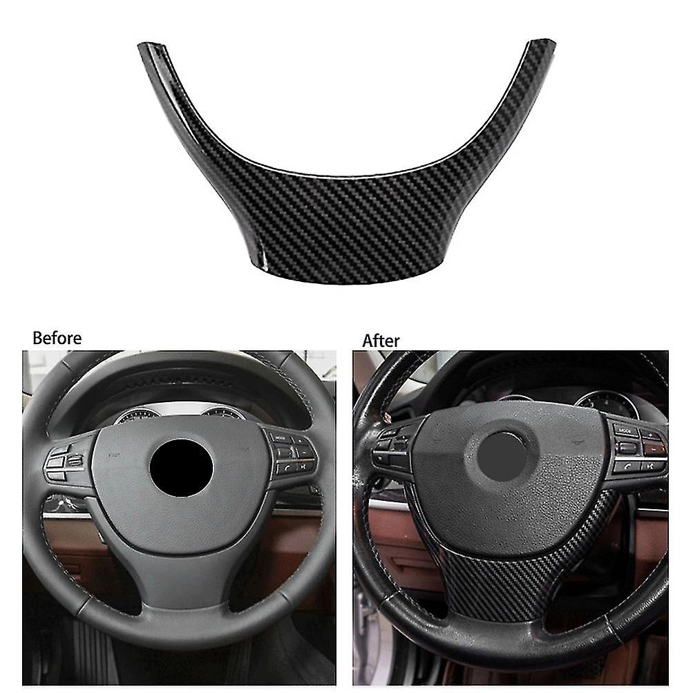 Carbon Fiber Car Interior Steering Wheel Decoration Strip Frame Cover Trim Sticker For- 5 7 Series