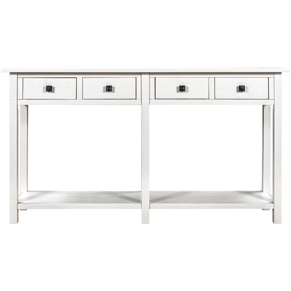 Entryway Table Console Table with Drawer and Bottom Shelf for Living Room