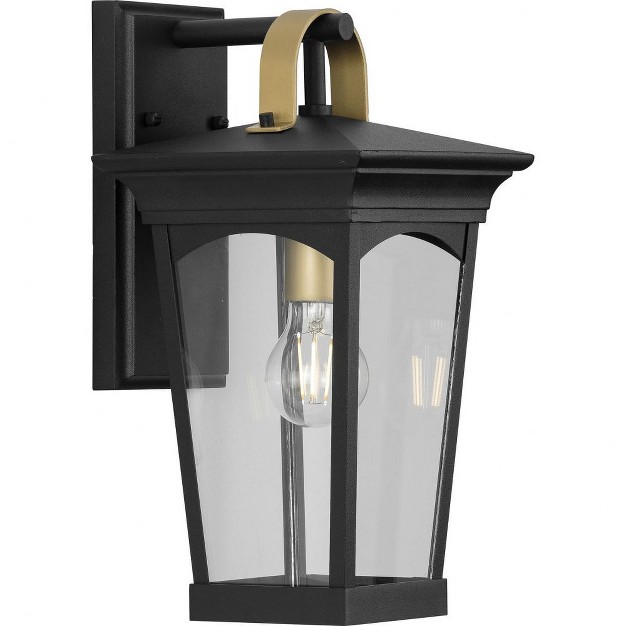 Progress Lighting Chatsworth 1 light Outdoor Wall Lantern In Black Aluminum With Clear Glass Shade