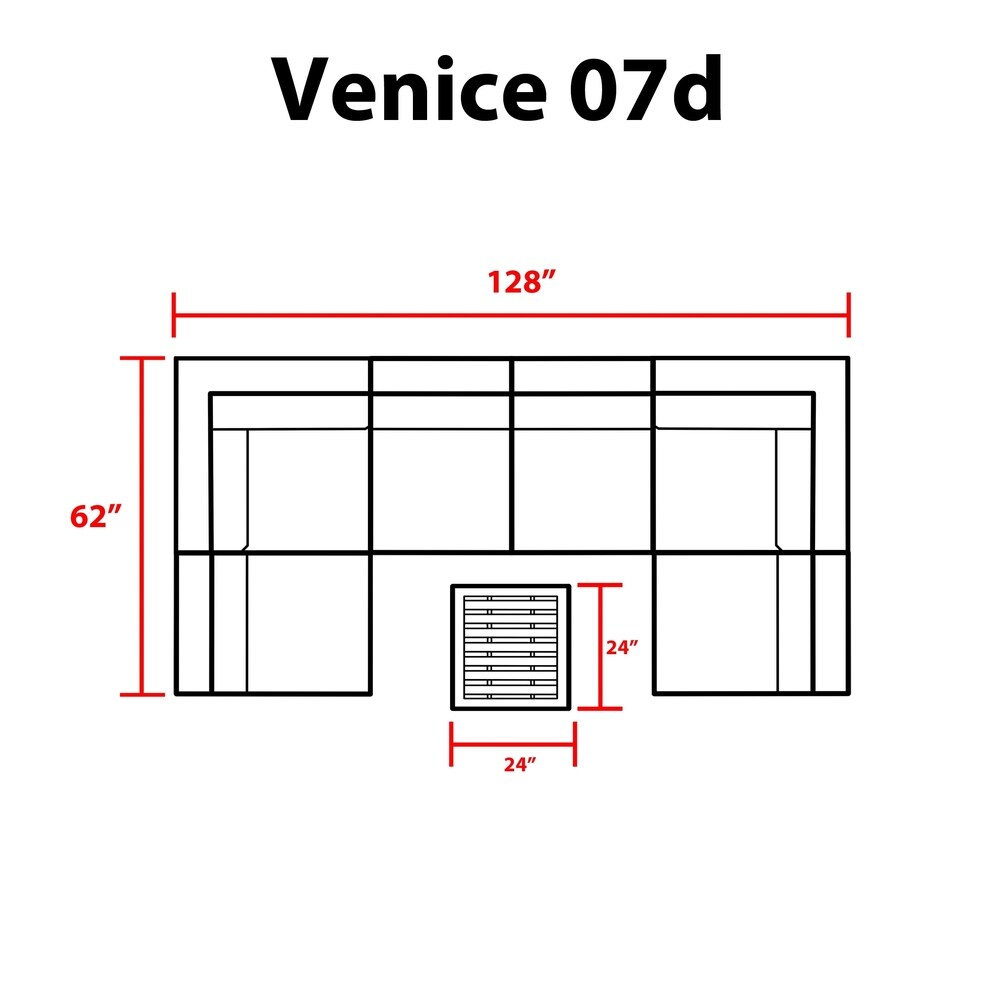 Venice 7 Piece Outdoor Wicker Patio Furniture Set 07d