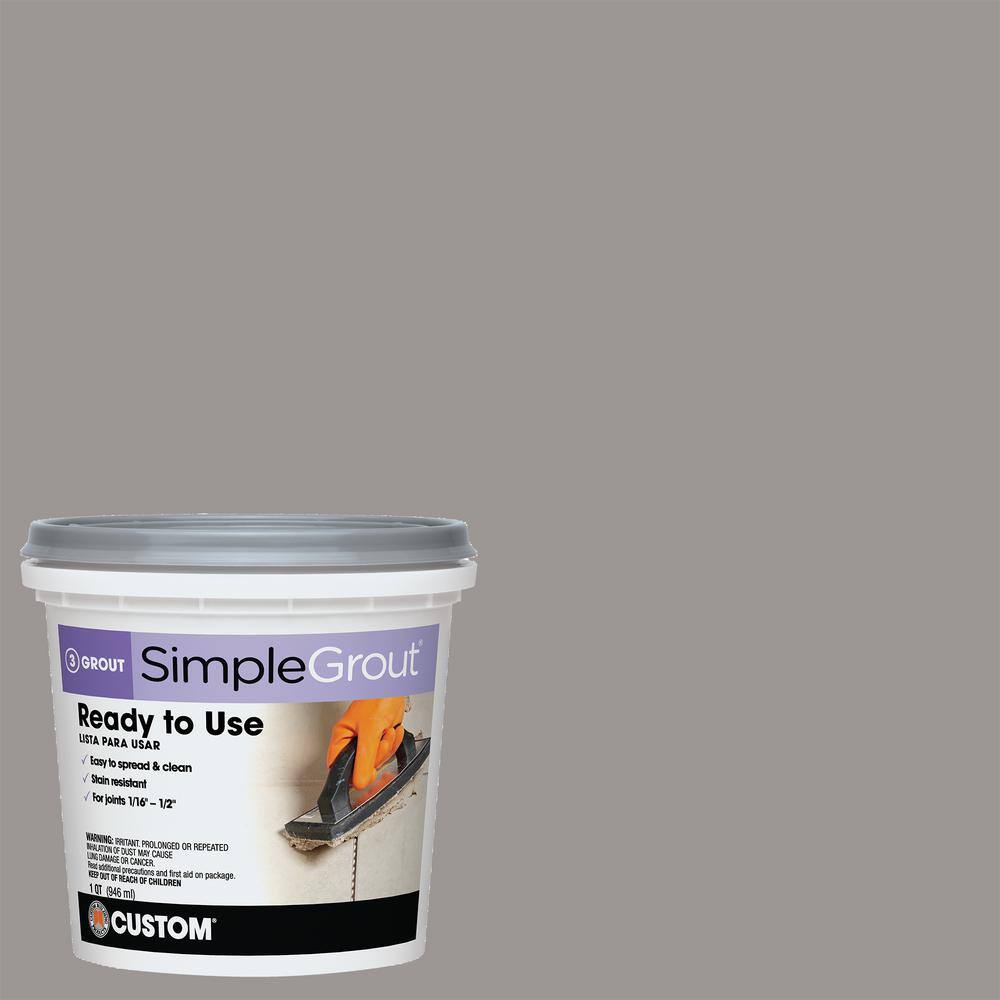 Custom Building Products SimpleGrout #165 Delorean Gray 1 qt. Premixed Grout PMG165QT