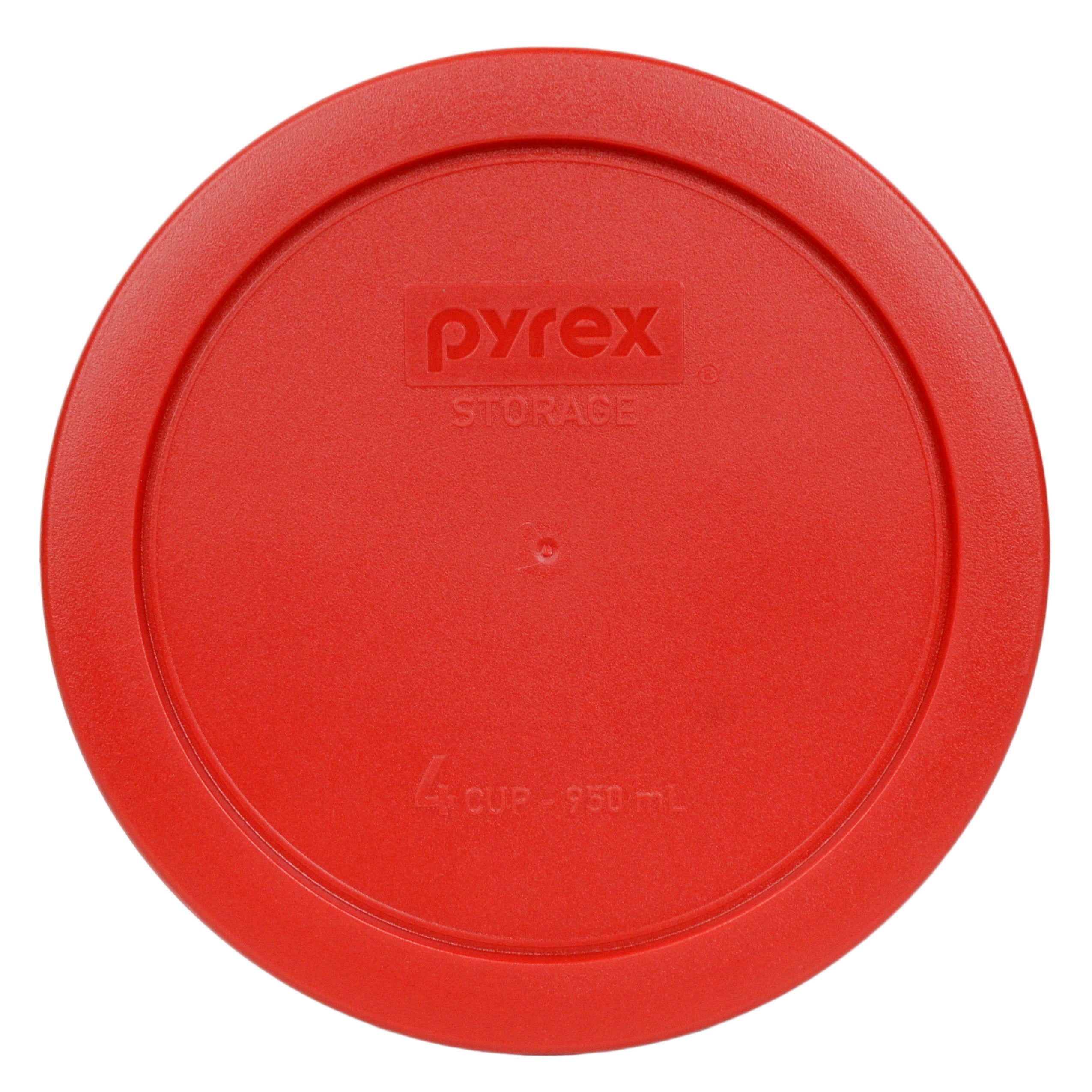 Pyrex (1) 7201 4-Cup Glass Bowl and (1) 7201-PC Poppy Red Plastic Lid