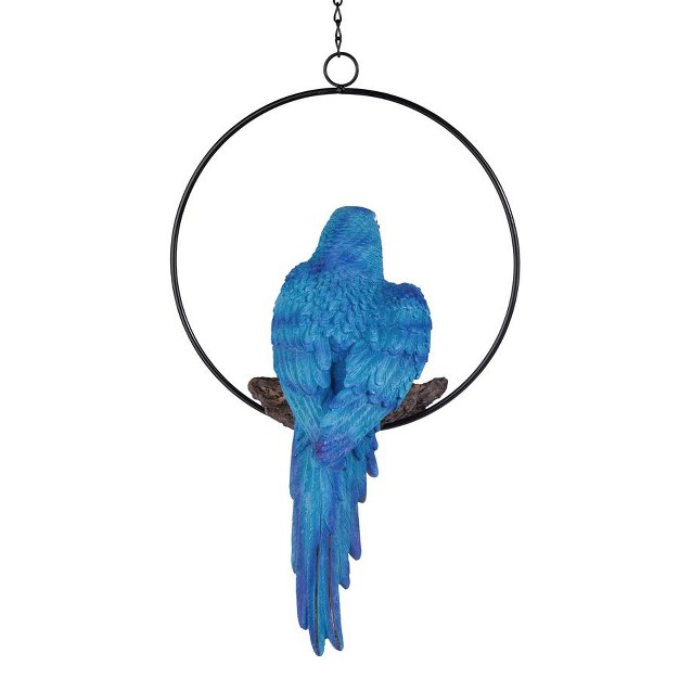 Design Toscano Polly In Paradise Parrot On Ring Perch Medium