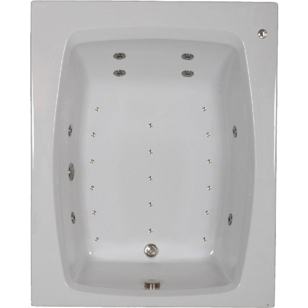 Comfortflo 60 in. Acrylic Reversible Drain Rectangular Alcove Whirlpool Bathtub in White C6048-A White