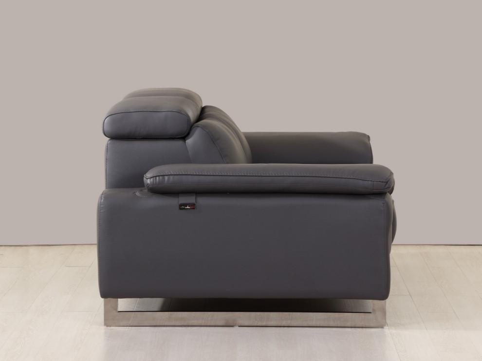 Turin Contemporary Genuine Italian Leather Loveseat   Contemporary   Loveseats   by Luxuriant Furniture  Houzz