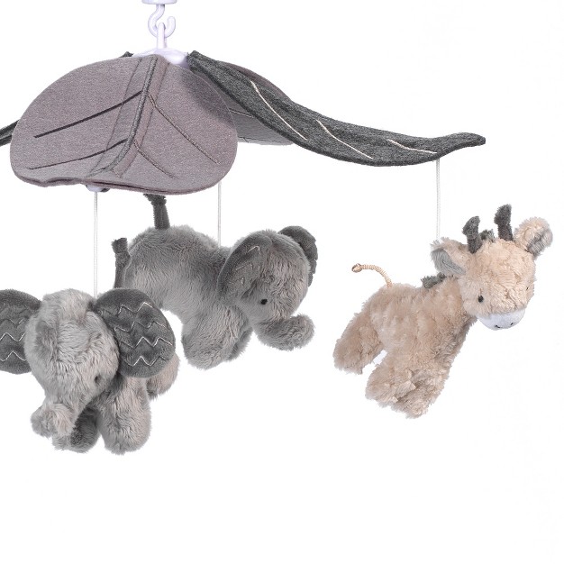 Lambs amp Ivy Baby Jungle Animals Gray tan Musical Crib Mobile Soother Toy