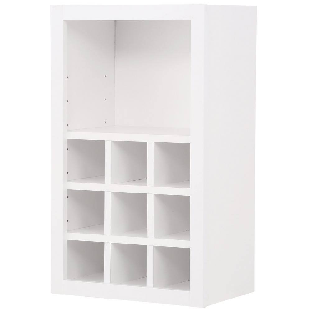 Hampton Bay HamptonShaker Assembled 18x30x12 in. Wall Flex Kitchen Cabinet with Shelves and Dividers in Satin White KWFC1830-SW